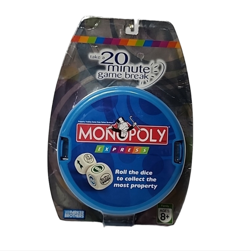 Monopoly Express Parker Brothers Travel‎ Dice Board Game Take A 20 Minute break.